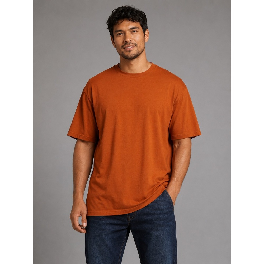 J.Crew NWT Men's Brown/Rust Mid-Weight Short Sleeve Cotton Essential T-Shirt XL
